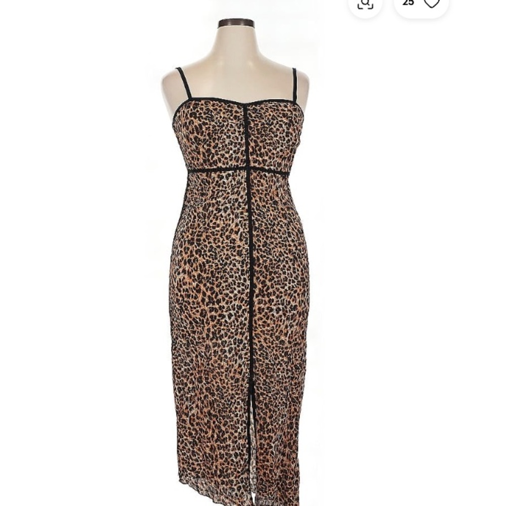 Nanushka Brown and Black Spaghetti Strap Slip Dress